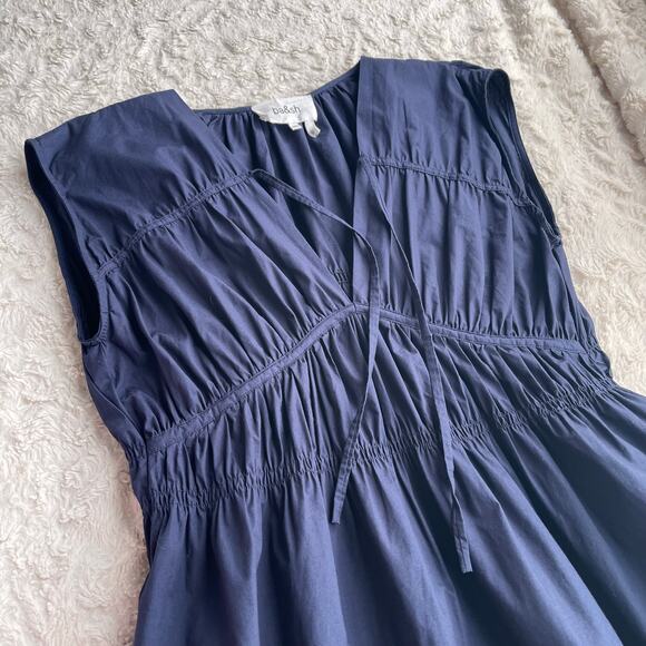 ba&sh marana lady dress marine navy blue maxi midi cotton sundress long XS - Picture 6 of 14